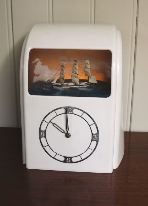 Art Deco Vitascope Rocking Ship Clock (Isle of Man, C. 1948)