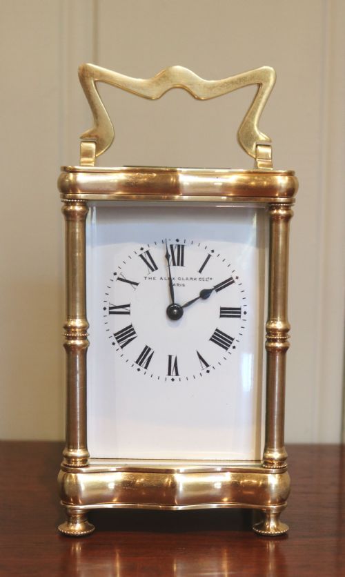 fig 1. Serpentine Brass carriage Clock (France, 1890)