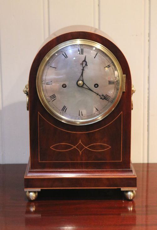 Mahogany and Inlay Fusee Bracket Clock (England, C. 1890)