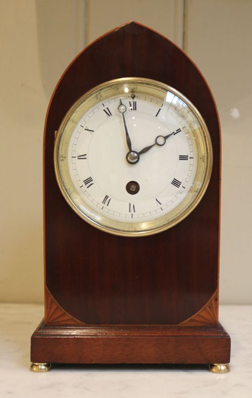 fig 1. Edwardian Lancet Top Mantel Clock (England and France, 1900 to 1910)
