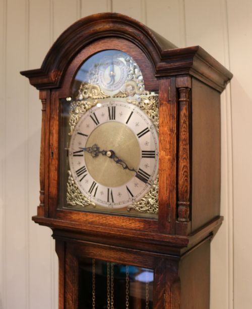fig 1. Oak Triple Chime Longcase Clock