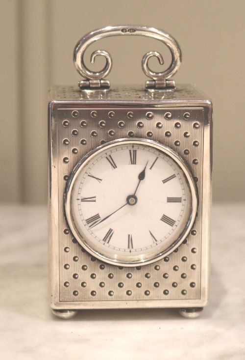Miniature Silver Carriage Clock (Switzerland, 1907)