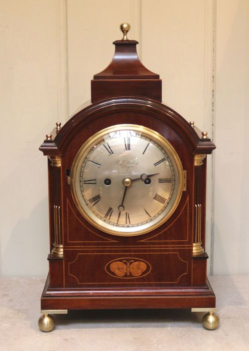 Mahogany and Inlay Fusee Bracket Clock (Scotland, C. 1900)