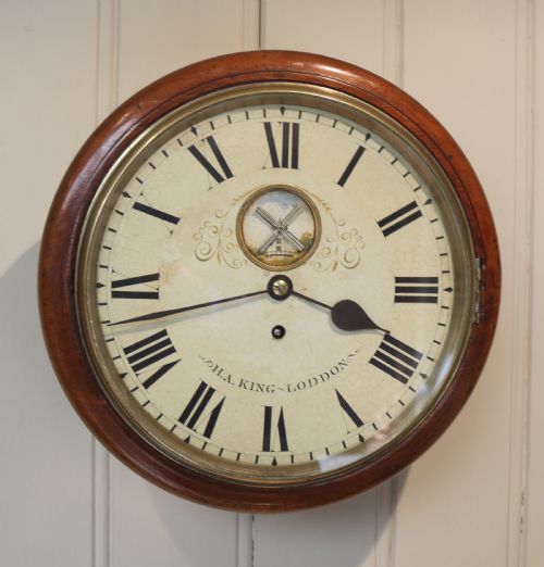 Mahogany 10" Dial Wall Clock with Windmill Automaton