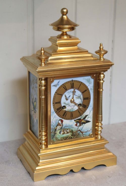 fig 1. Victorian Gilt and Porcelain Panel Mantel Clock