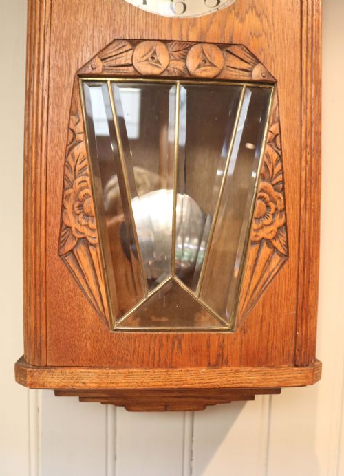 fig 1. Art Deco Oak Westminster Chime Wall Clock (Germany, c. 1925)