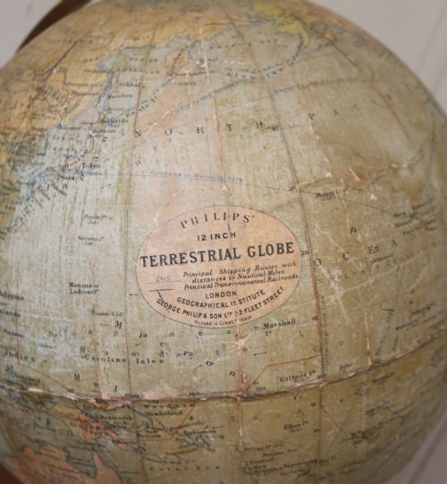 fig 1. Philips 12 Inch Terrestrial Globe On Stand