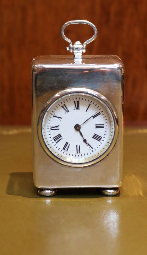 Solid Silver Miniature Carriage Clock