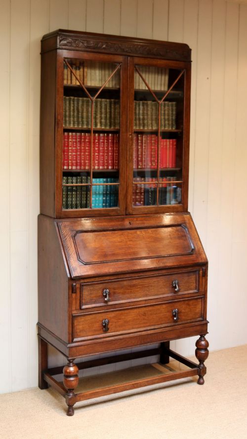 Oak Bureau Bookcase