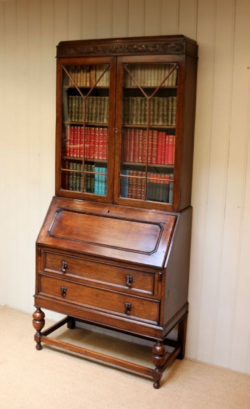 fig 1. Oak Bureau Bookcase