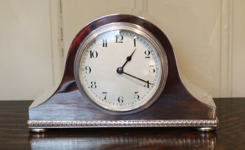 Silver Plated Napoleon Hat Mantel Clock