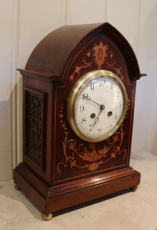 fig 1. Mahogany and Inlay Mantel Clock