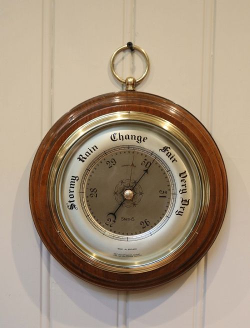 Large Walnut Aneroid Barometer