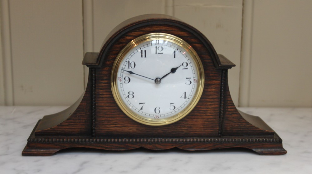Small Soild Oak Napolean Hat Mantel Clock