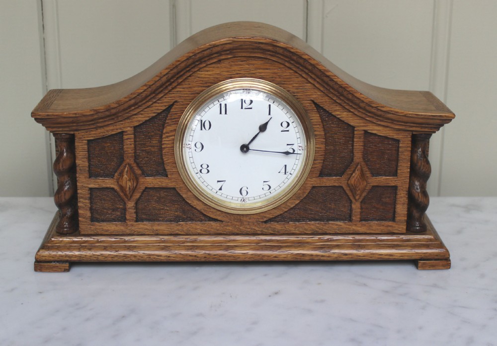 Solid Oak Timepiece Mantel Clock