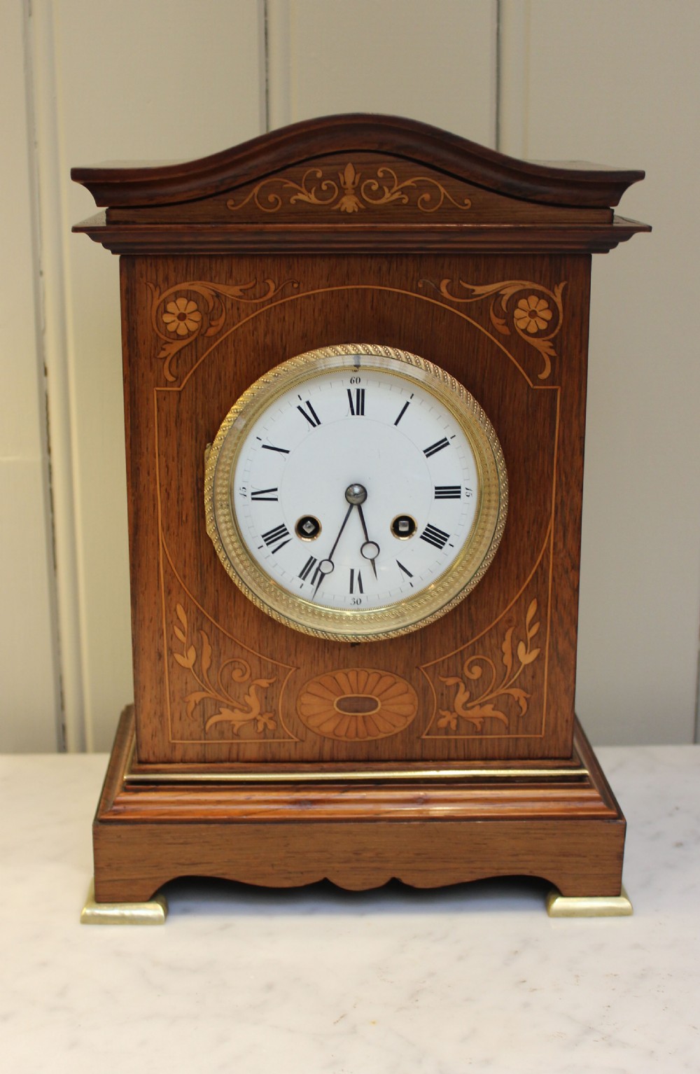 Rosewood and Inlay Mantel Clock