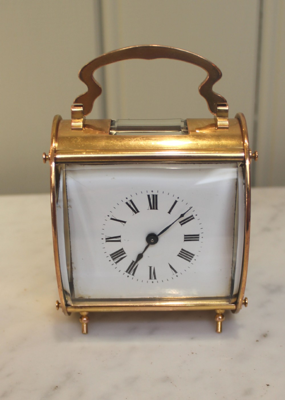 Unusual Horizontal Oval Carriage Clock 