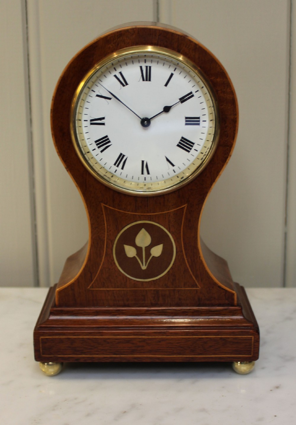 Edwardian Mahogany Timepiece Balloon Clock (England and France, c. 1905)