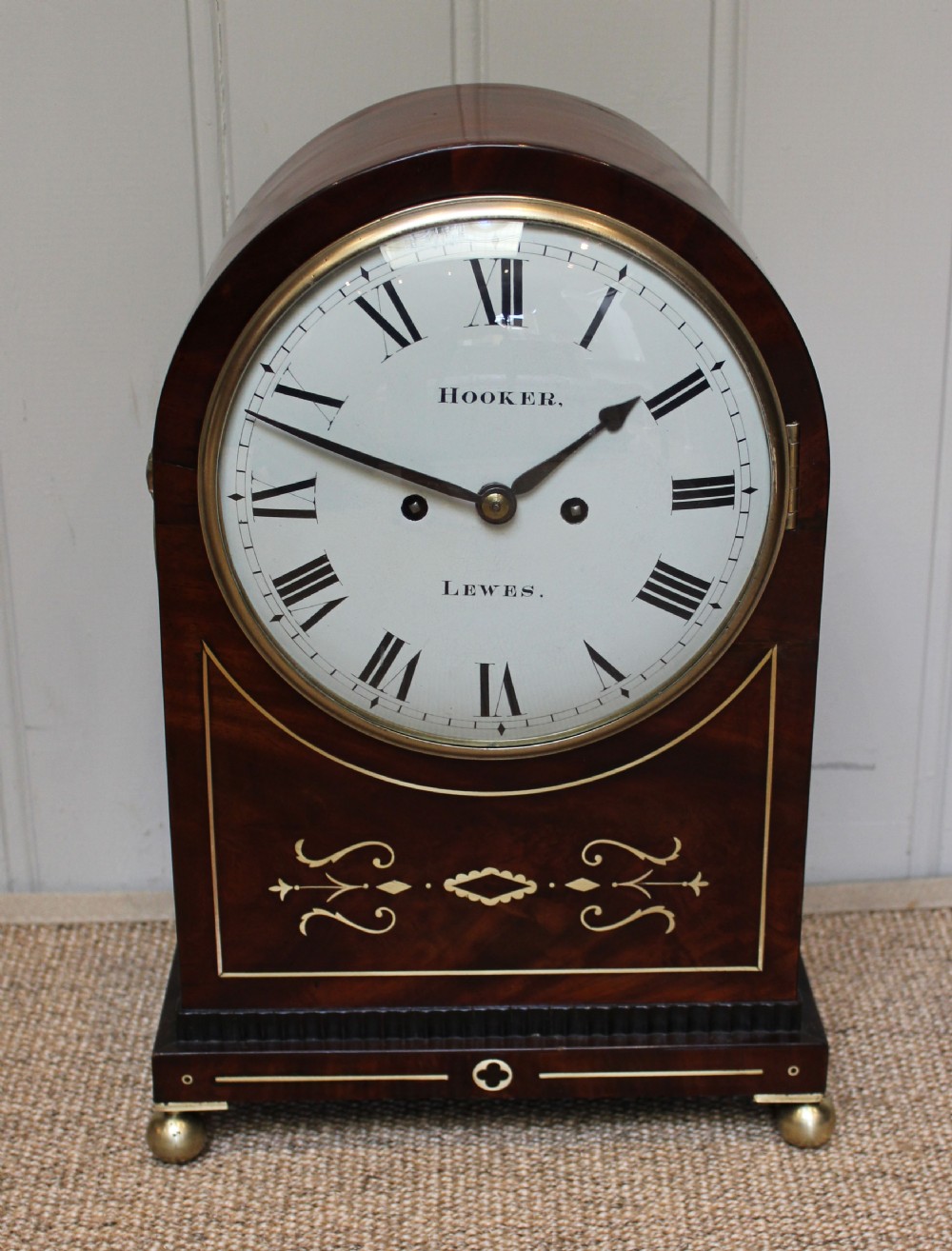Regency Arch Top Mahogany Bracket Clock