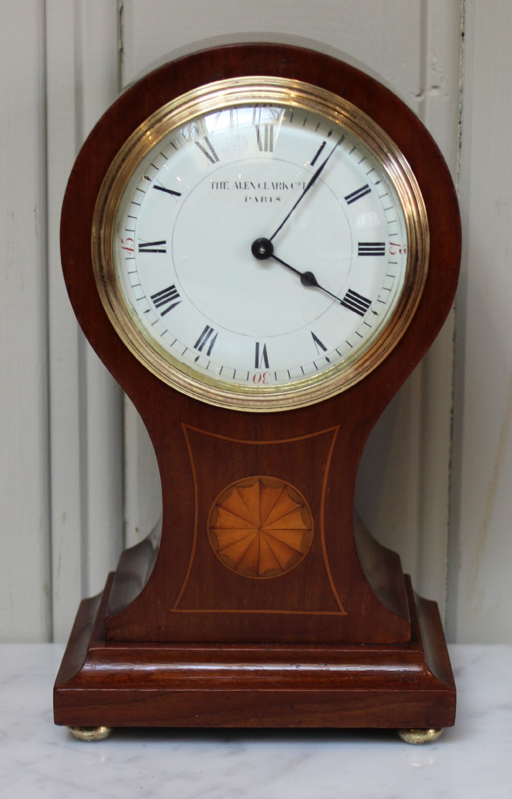 Solid Mahogany and Inlay Balloon Clock