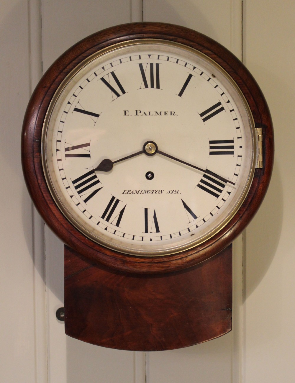 8 Inch Mahogany Drop Dial Wall Clock 