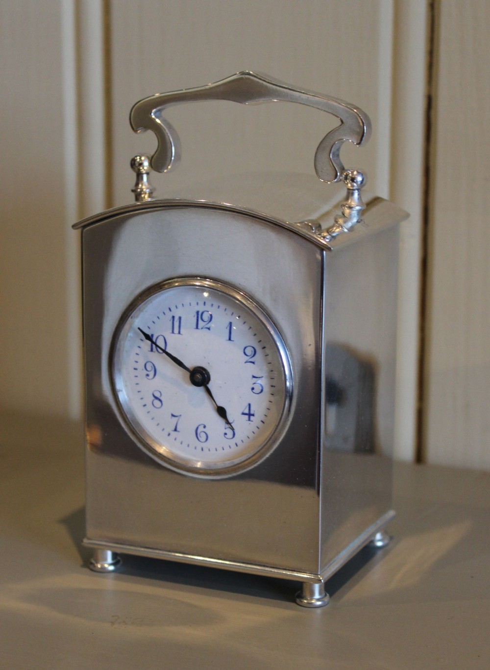 Silver Plated Arts and Crafts Carriage Clock 