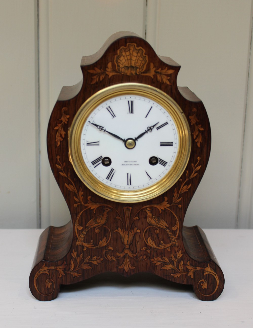 French Rosewood and Inlay Mantel Clock 