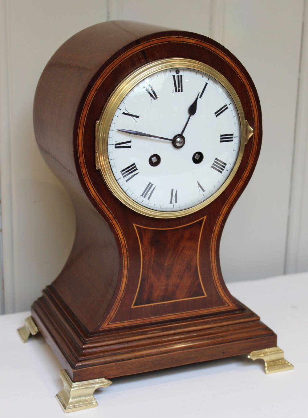 Mahogany and Inlay Balloon Clock