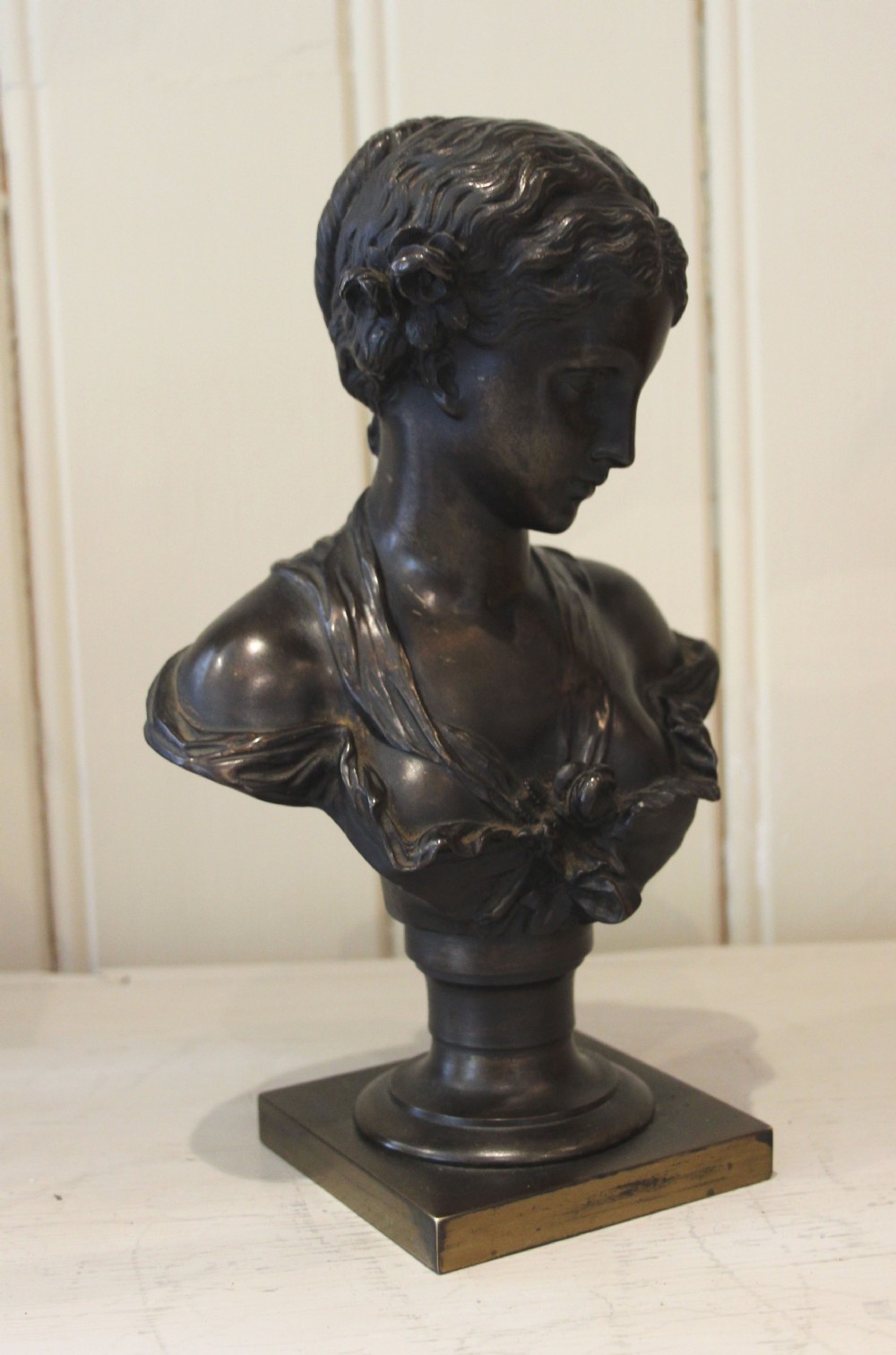 19th Century Bronze Female Bust (France, c. 1860)