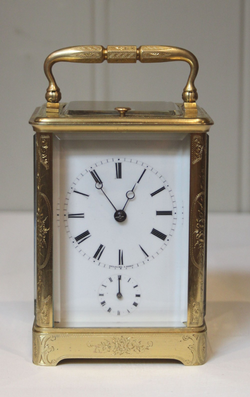 Fine Bell Striking Engraved French Carriage Clock 