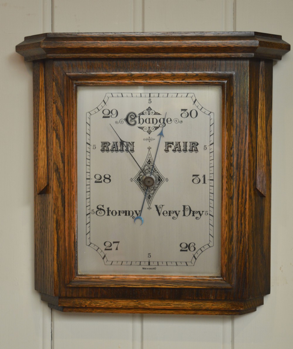 Unusually large solid Oak Barometer 
