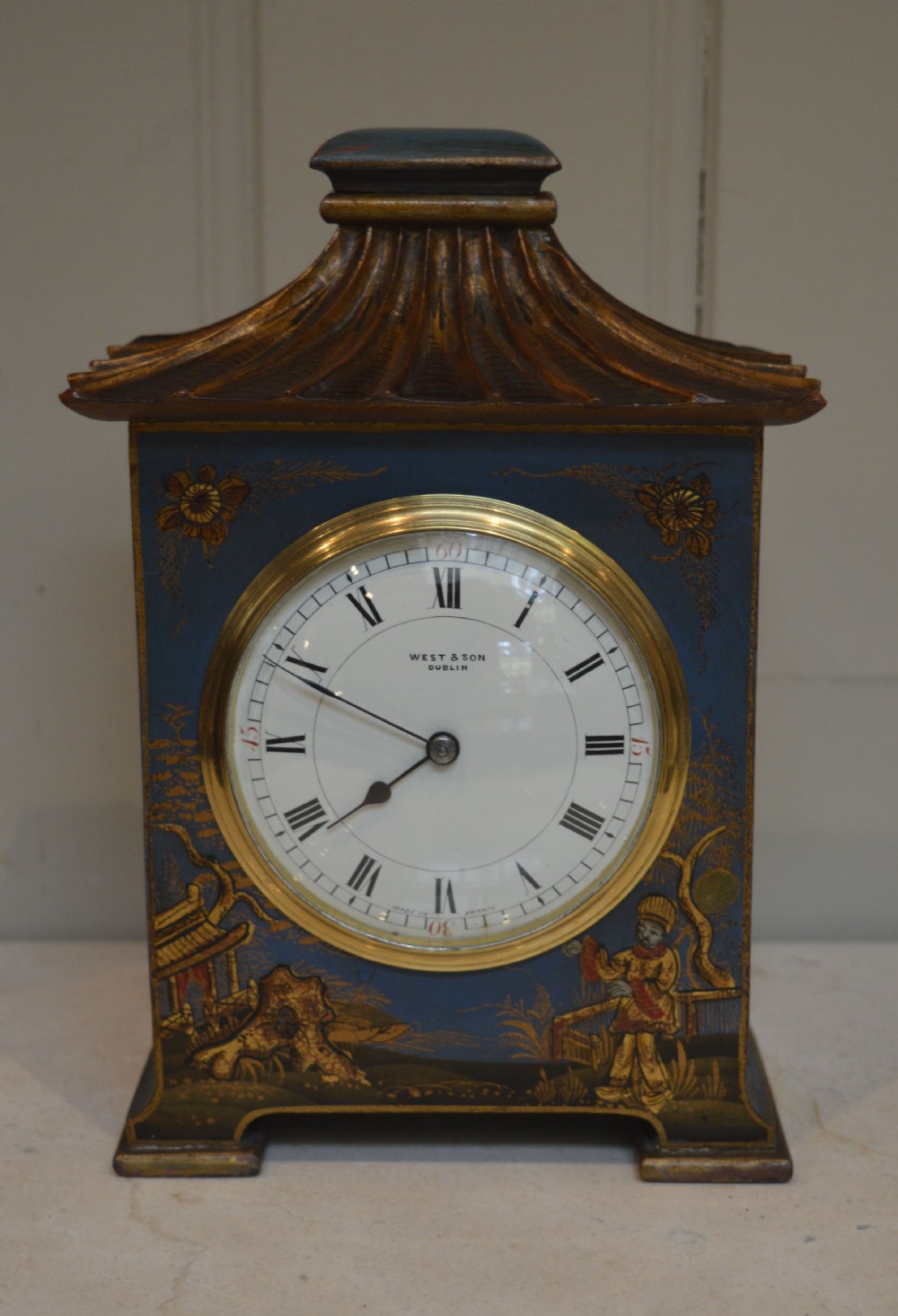 Blue Chinoiserie Mantel Clock 