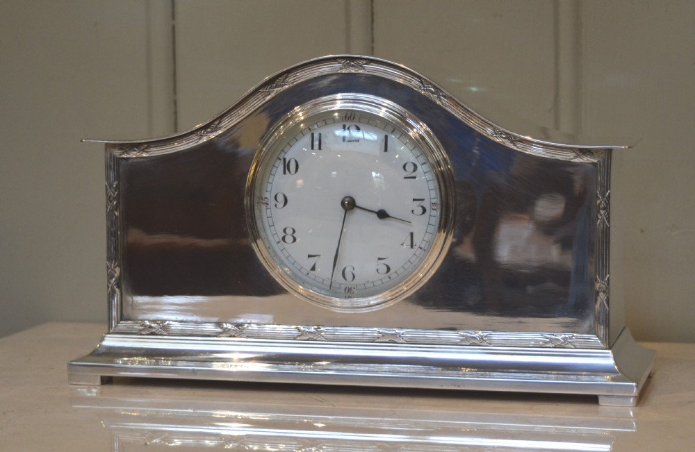 Edwardian Silver Plated Mantel Clock 