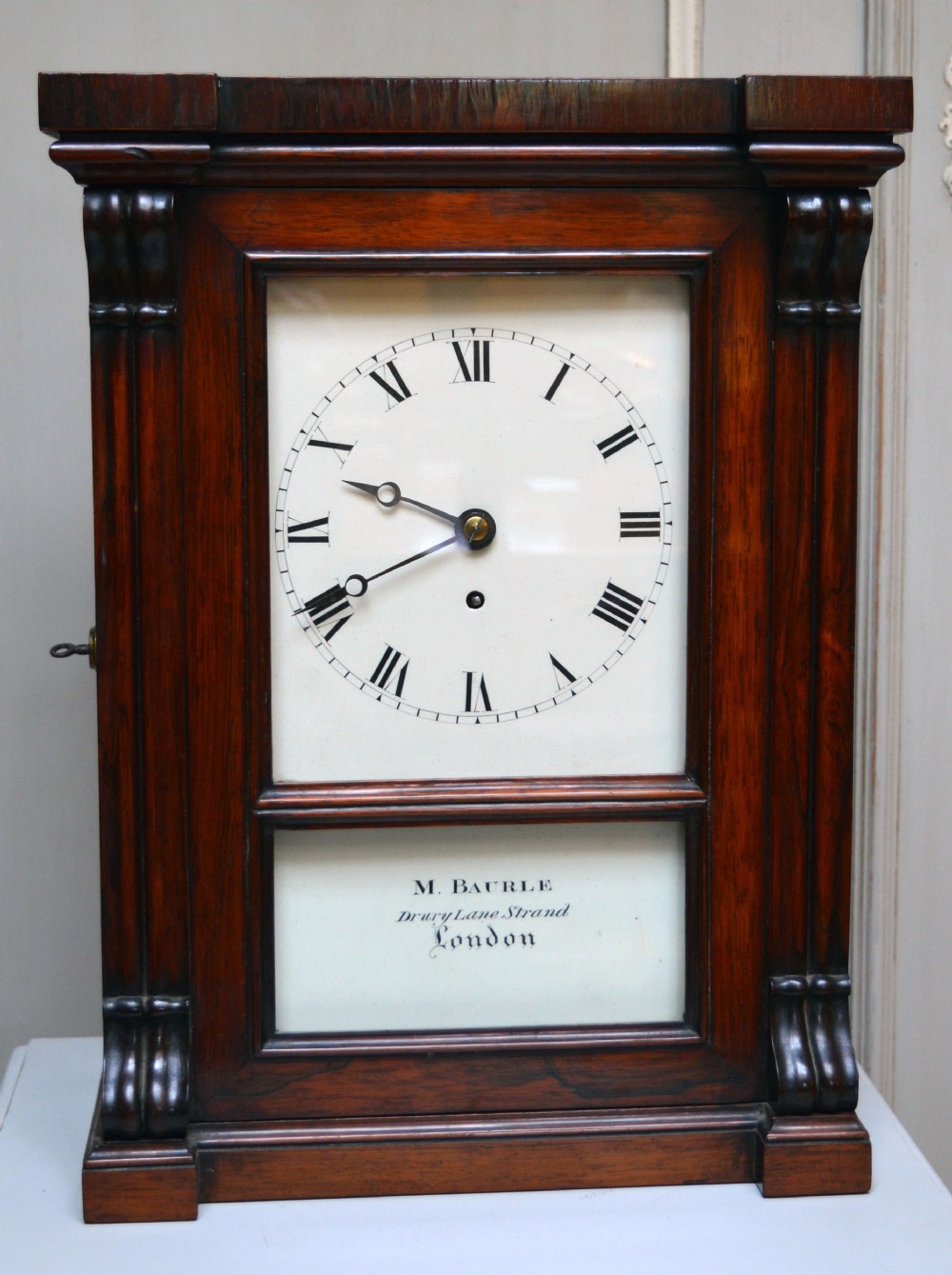 Rosewood Timepiece Mantel Clock (England, c. 1850)