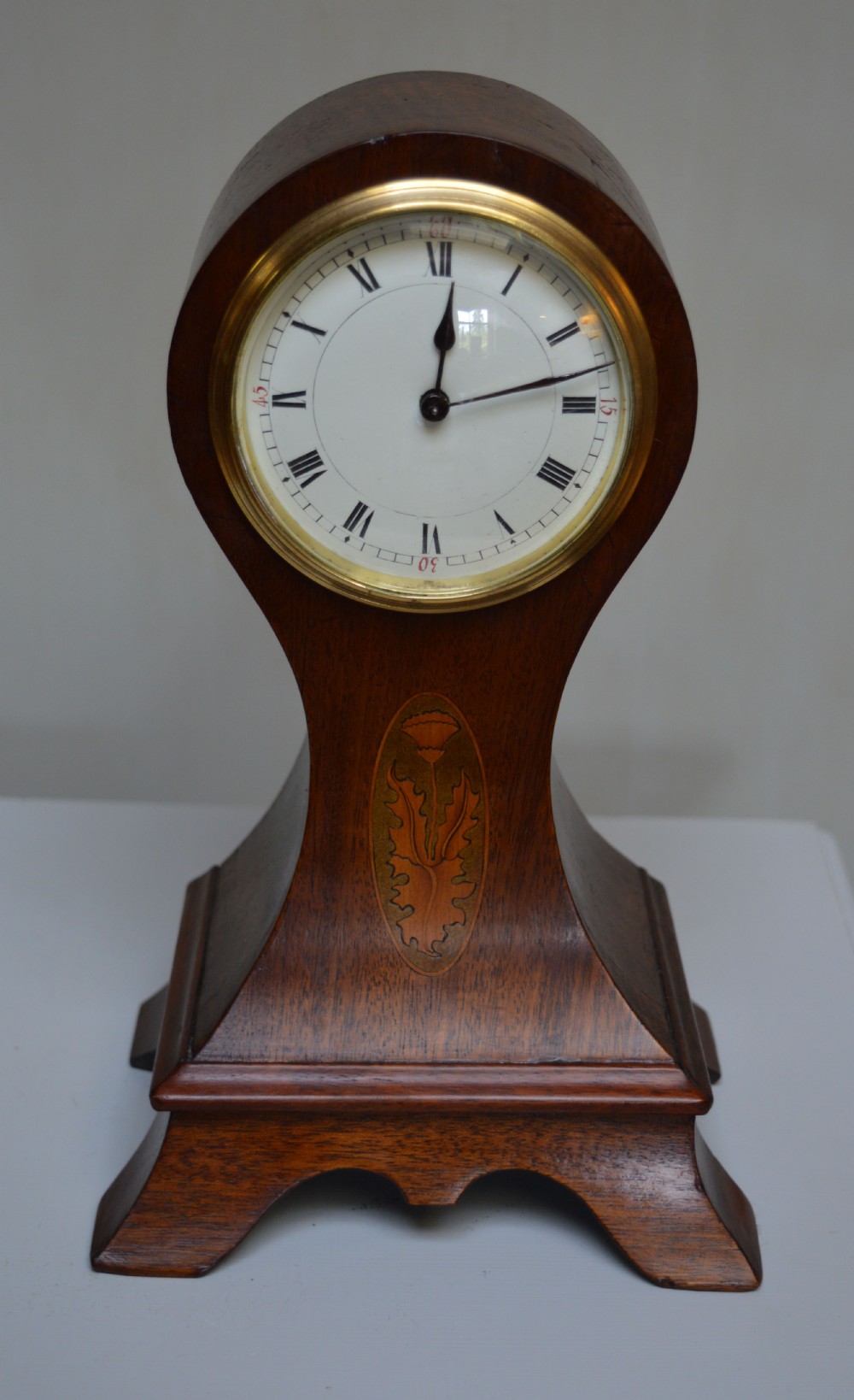 Mahogany and Inlay Balloon Clock 