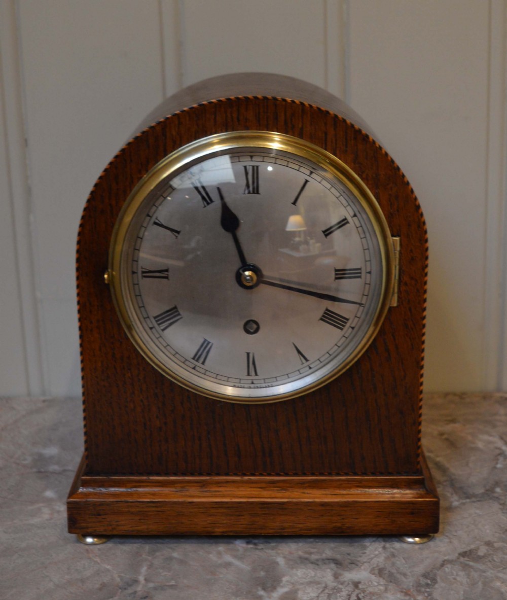 Oak Arch Top Mantel Clock 