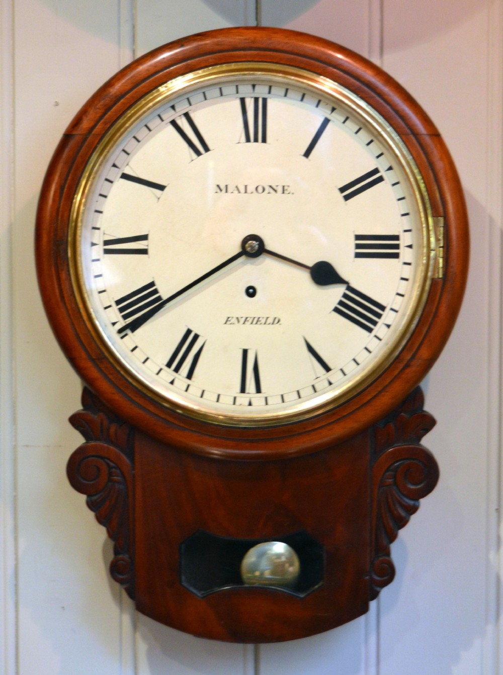 Mahogany Drop Dial Wall Clock