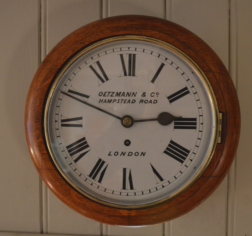 Light Oak 10 Inch Dial Clock (England, c. 1910)
