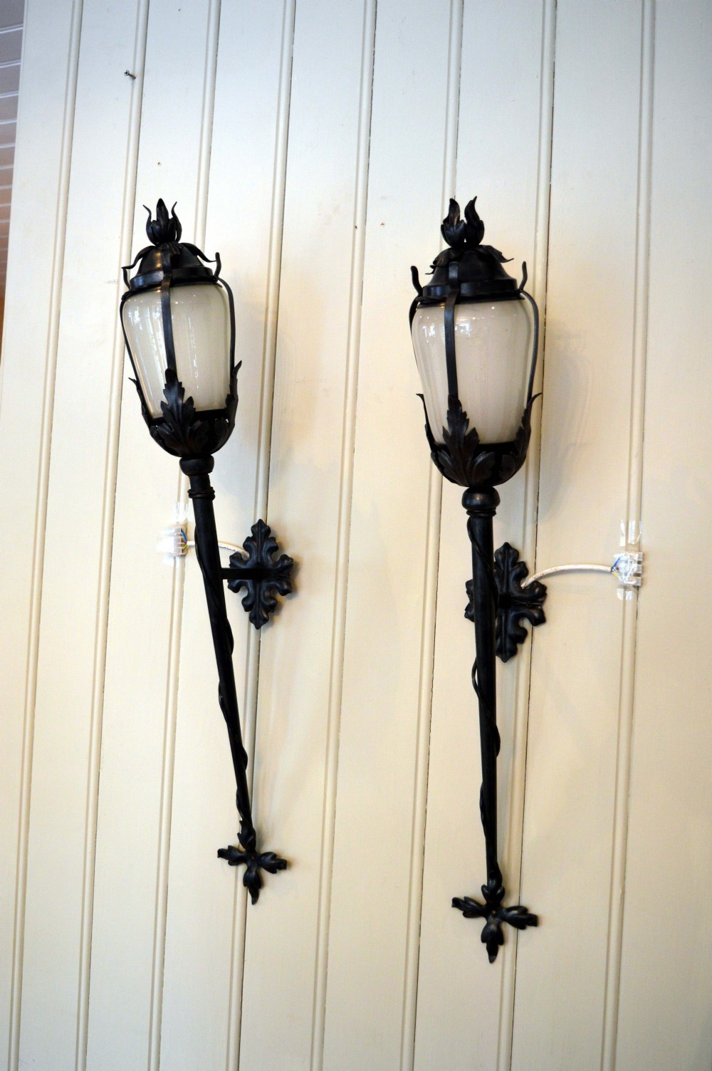 Pair Of French Wrought Iron Wall Lanterns