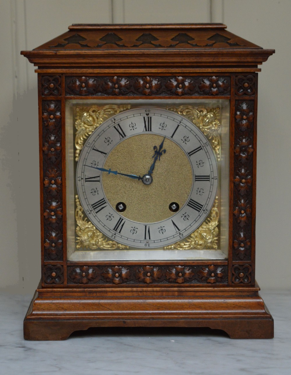 Walnut Ting Tang Lenzkirch Bracket Clock (Germany, 1893)