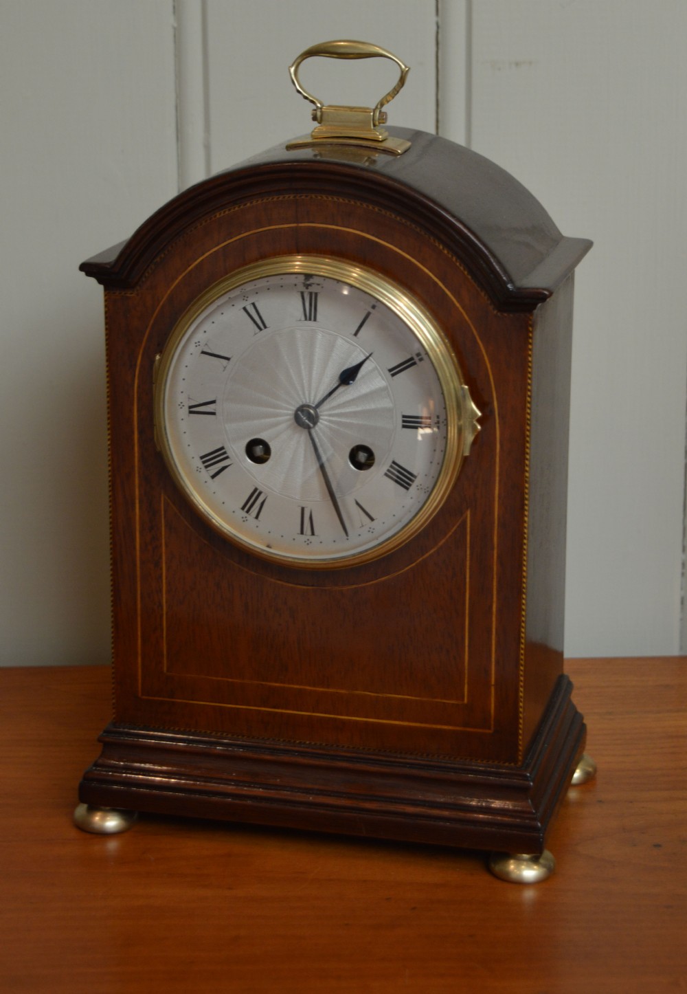 Edwardian Mahogany Striking Mantel Clock (England, 1910)