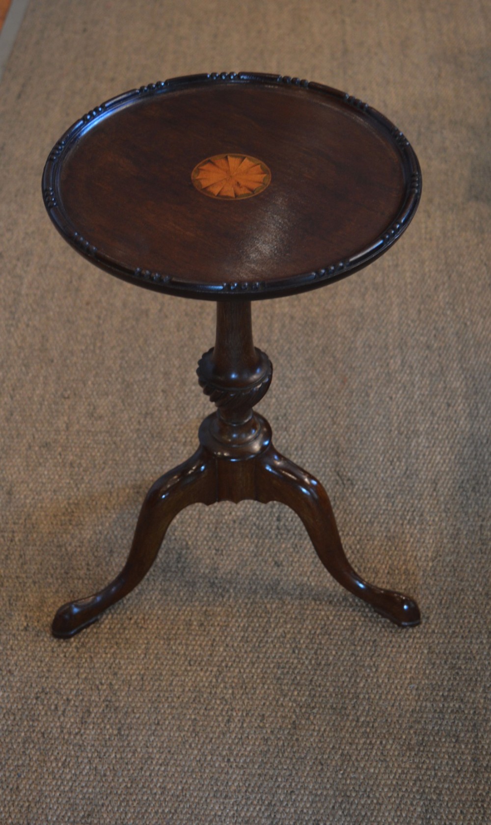 Solid Mahogany and Inlay Wine Table 