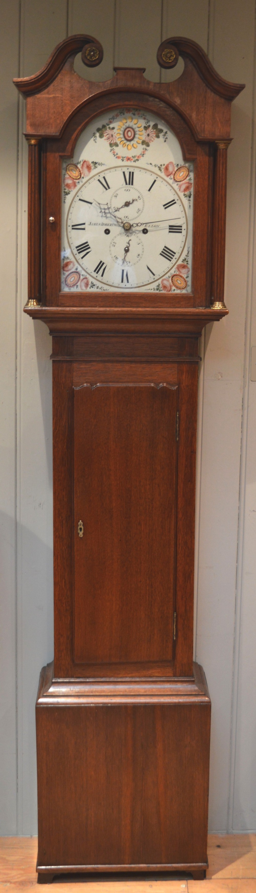 Small Light Oak Scottish Longcase Clock (Scotland, c. 1830)