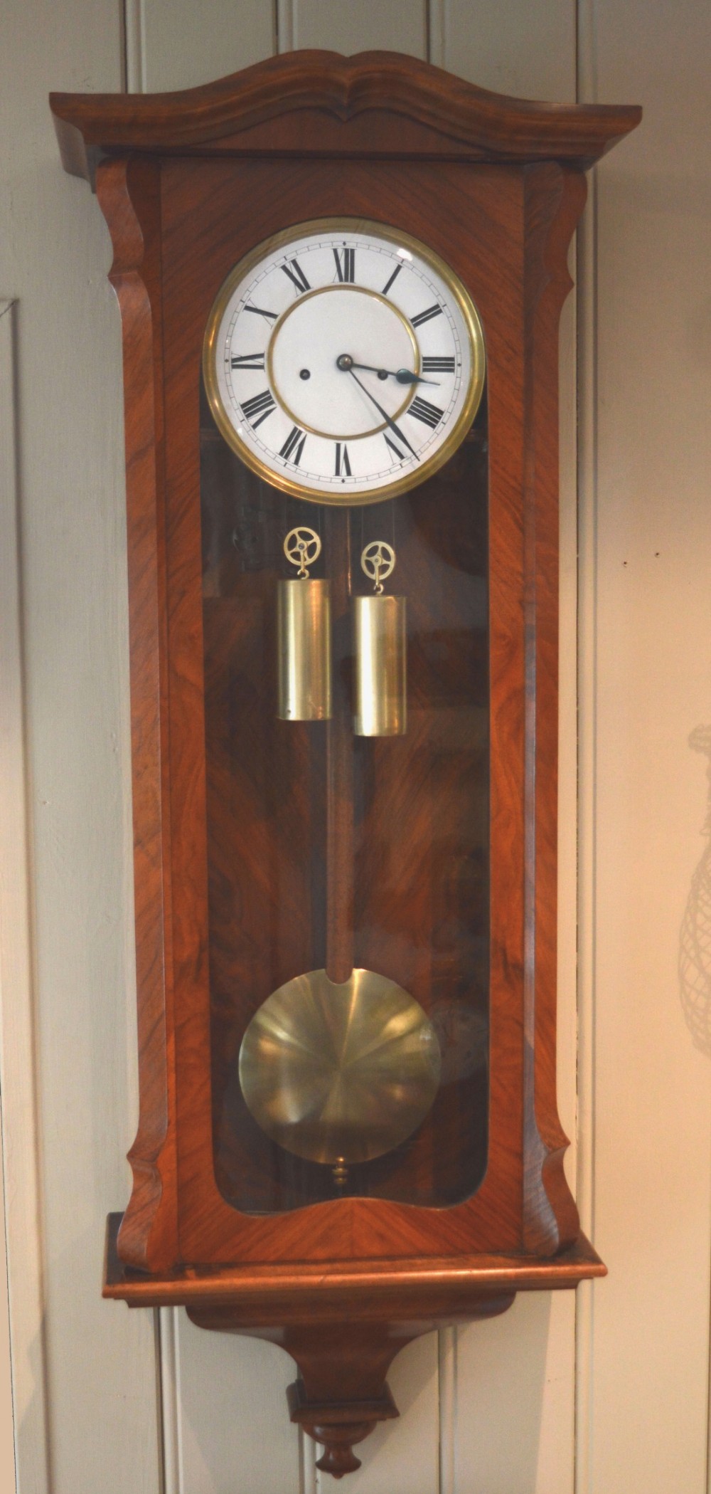 Walnut Regulator Clock by Lenzkirch (Germany, 1909)