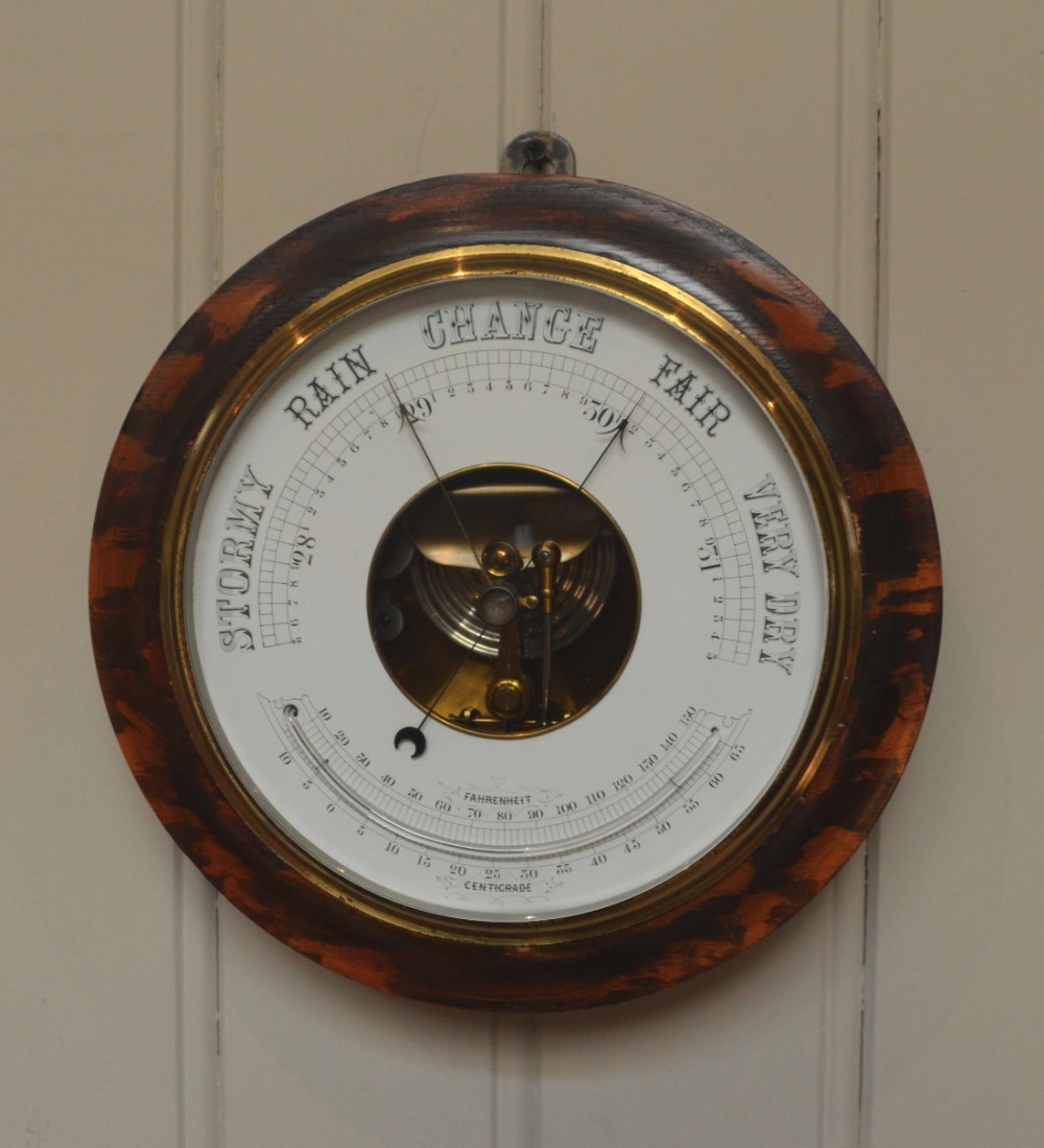 Large Circular Aneroid Barometer (England, c. 1890)