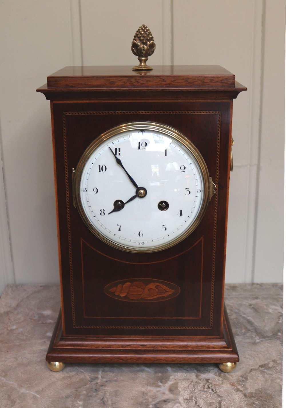 Mahogany and Inlay Mantel Clock 