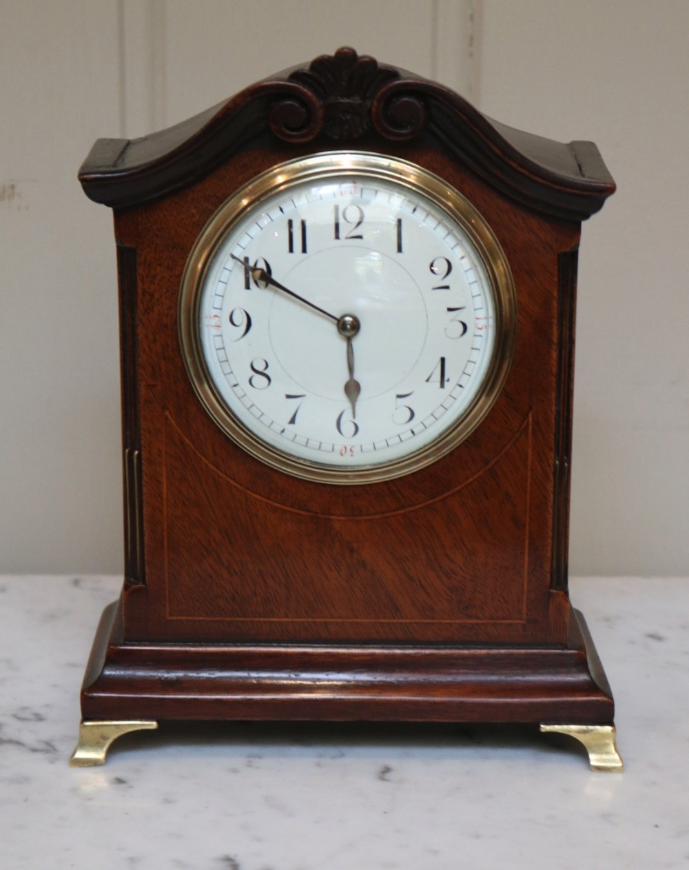 Edwardian Mahogany Timepiece Mantel Clock 