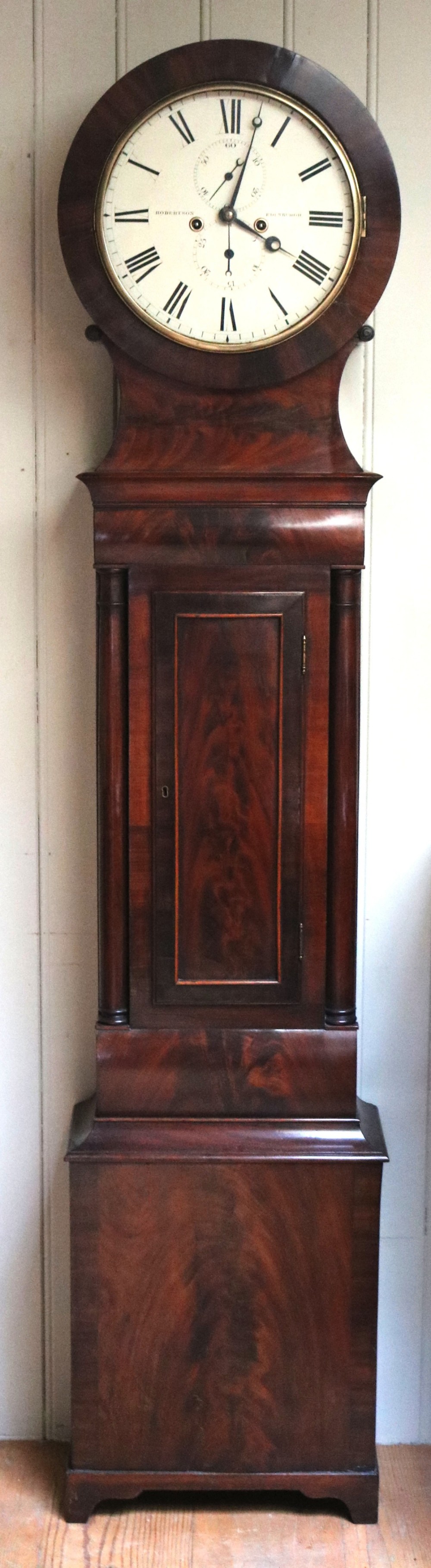 Scottish Mahogany Drumhead Longcase Clock