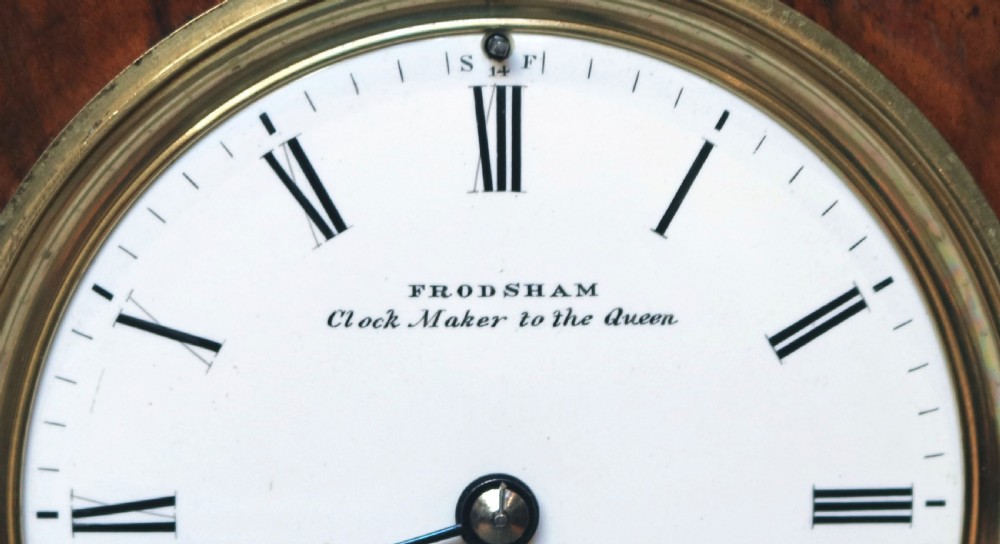 Figured Walnut Bell Striking Mantel Clock (England, c. 1870) View IV