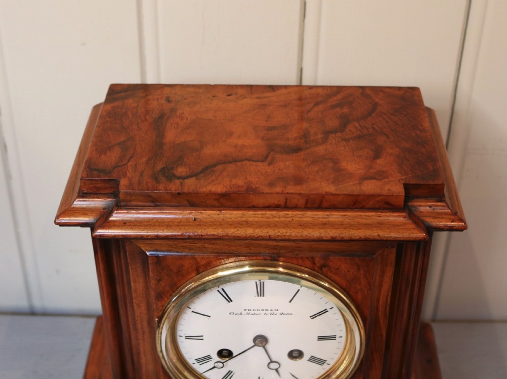 Figured Walnut Bell Striking Mantel Clock (England, c. 1870) View VI